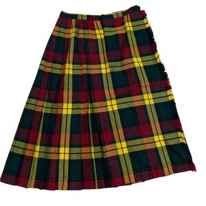 Vintage Highland Queen Ancient MacMillan Tartan Kilt Skirt Pure Virgin Wool 6
